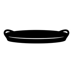 Stylized smiling frog face in black silhouette vector graphic design