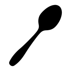 Spoon silhouette, a black and white image representing food and eating
