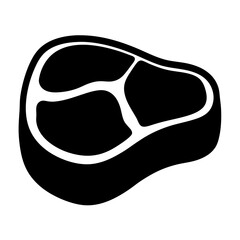 Minimalist vector illustration of a T bone steak with a bone