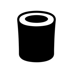 Abstract Cylinder Shape with Black Body and White Ring at the Top