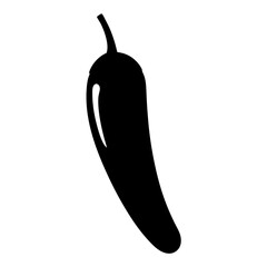 Dramatic black silhouette of a vibrant, fiery, spicy, and bold chili pepper