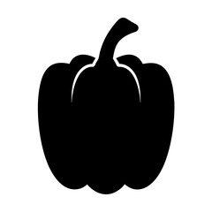 Black silhouette of a pumpkin with a long stem in simple drawing