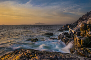 Sunset on the beaches of Peru. The best colors of the Peruvian coast.