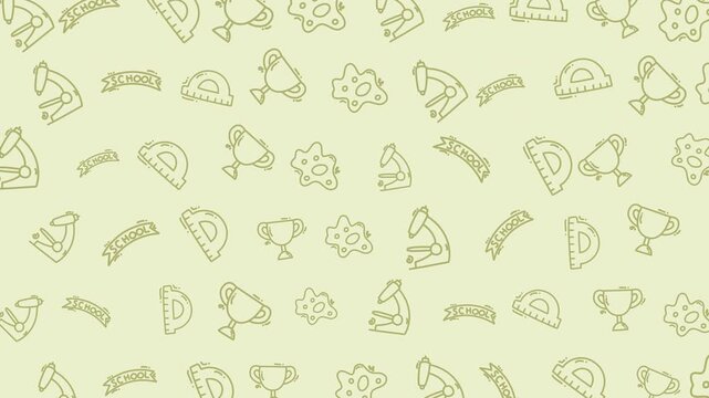 back to school animation pattern education science seamless doodle vector suitable for educational materials, school promotions, scientific backgrounds, or children's learning designs