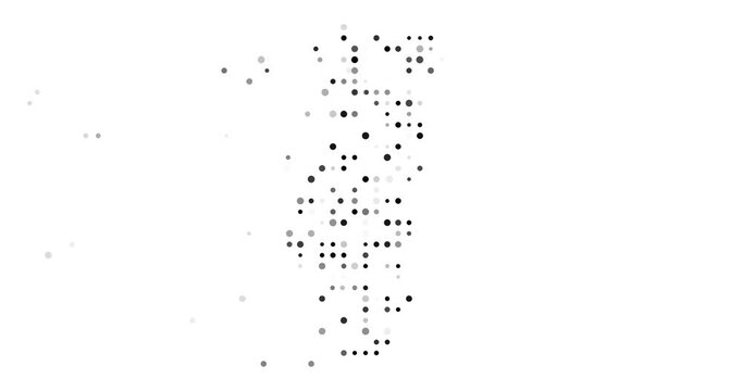 Generative Particles Coalesce Creating Portugal Map Outline
