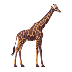 Naklejka premium Majestic Giraffe Standing Tall with Distinctive Patterned Coat.