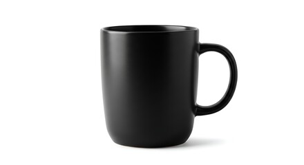 Black Coffee Mug Isolated on White Perfect for Beverages, Kitchen Decor, and Morning Rituals