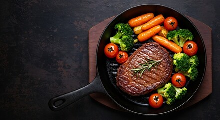 Grilled Steak with Vegetables A Healthy and Delicious Meal Ready to Eat