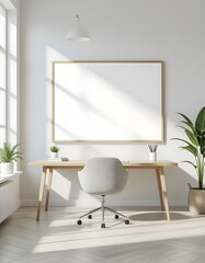 White Minimal Corner Sofa Scene with Indoor Plant and Calm Mood