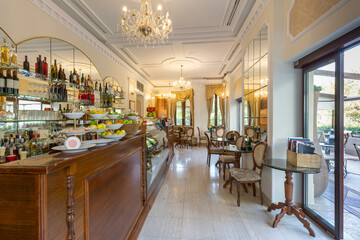 Elegant retro-style café interior
