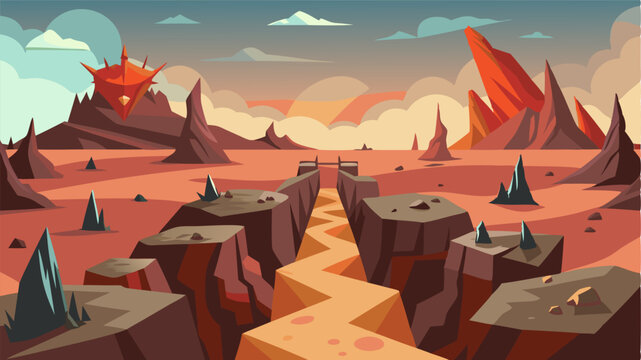 A challenging terrain where even the hardiest of creatures must navigate carefully ast the sharp rocky obstacles.