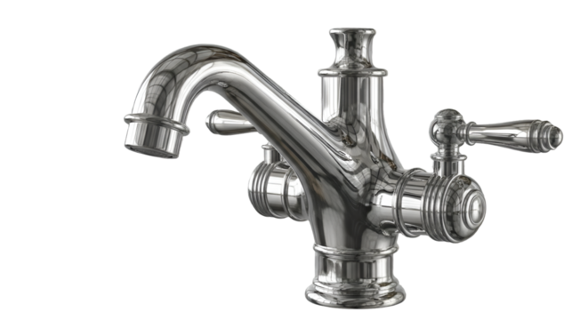 Polished Chrome Faucet with Vintage Design