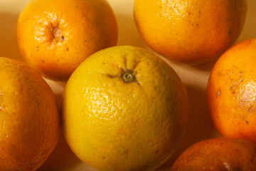 oranges on a yellow background