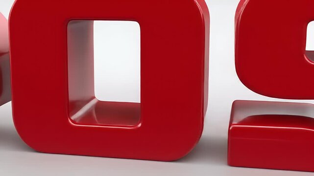 3D Rendered Red Numbers 204 on White Background.