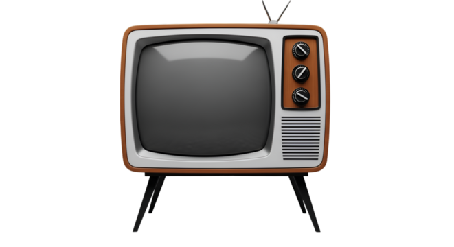 Vintage Television Set with Wooden Accents and Antenna