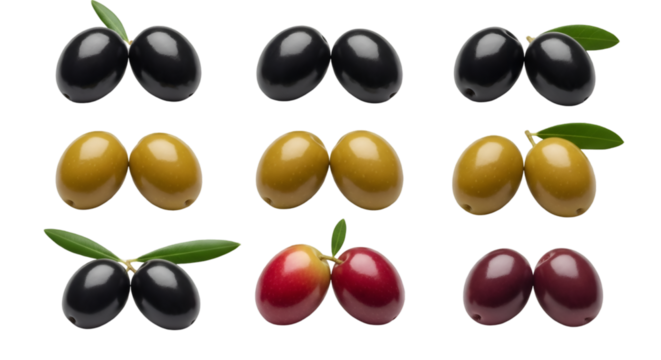 Assortment of Olives on Black Background