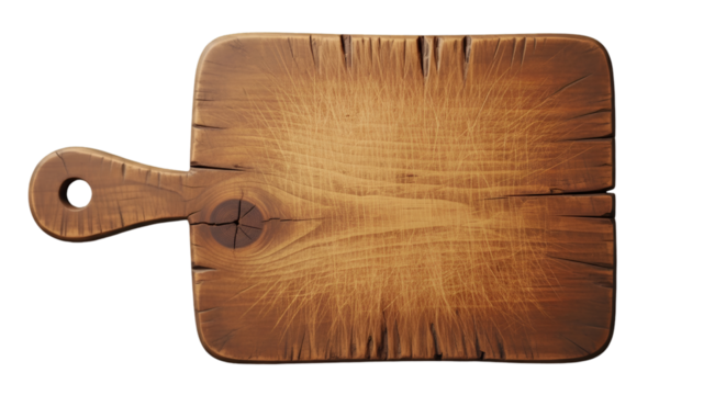 Rustic Wooden Cutting Board with Handle and Hole