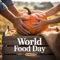 Celebrate World Food Day with a pumpkin harvest shared by family from the farm's wooden crate