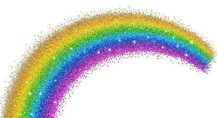 Obraz premium Glittering Rainbow Arc on Black Background