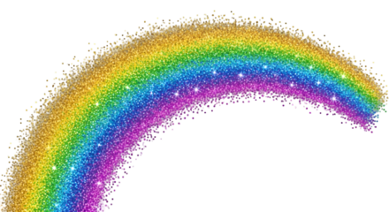 Glittering Rainbow Arc on Black Background