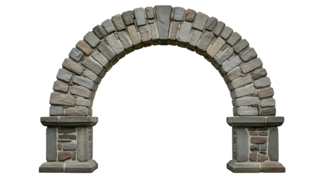 Stone Archway with Pedestals