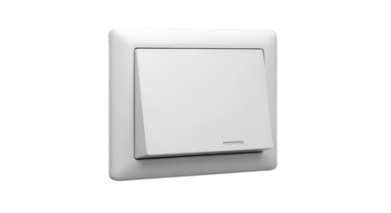 Modern White Light Switch on Black Background