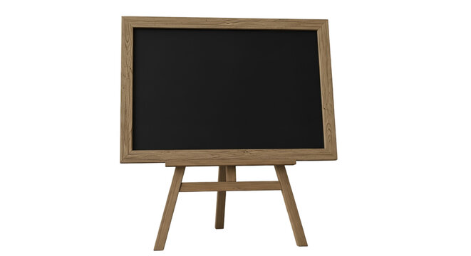 Wooden Easel with Blank Black Chalkboard