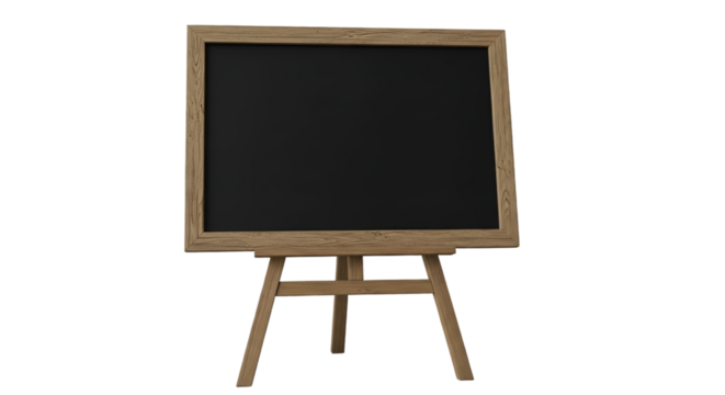 Wooden Easel with Blank Black Chalkboard