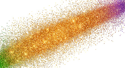 Glittering Diagonal Swath of Gold, Green, and Purple Sparkles