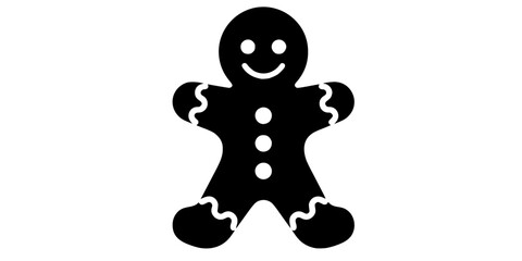 Obraz premium Stylized Gingerbread Man Cookie Flat Vector Holiday Graphic