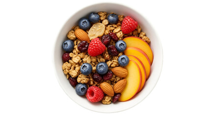 Healthy Granola Bowl with Fresh Fruits and Nuts