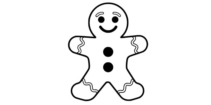 Stylized Gingerbread Man Cookie Flat Vector Holiday Graphic