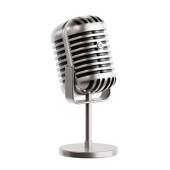 Illustration of a Silver Vintage Microphone