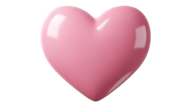 Glossy Pink Heart Symbol on Black Background