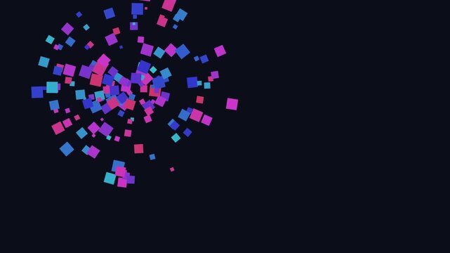 Vibrant Spiraling Squares Orbiting Abstract Motion Loop
