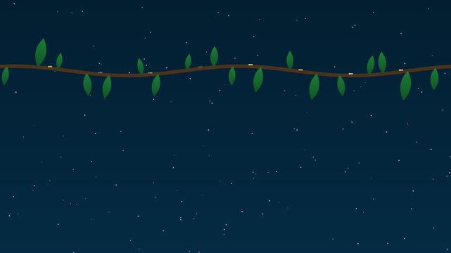 Winter Mistletoe Branch Animation with Falling Snow & Berries