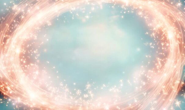 Abstract winter background featuring a glowing frame of golden sparkles and pixie dust. Festive animation for christmas and new year