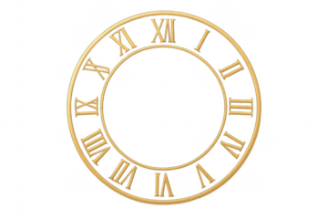 Golden clock face with roman numerals showing the concept of time