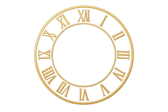 Golden clock face with roman numerals showing the concept of time - Powered by Adobe