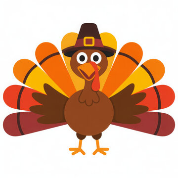 cartoon turkey wearing pilgrim hat clip art preview