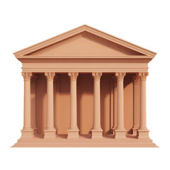 Obraz premium Classical greek temple facade with columns and pediment