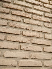 old brick wall. Light brown brick wall texture for background or design.
