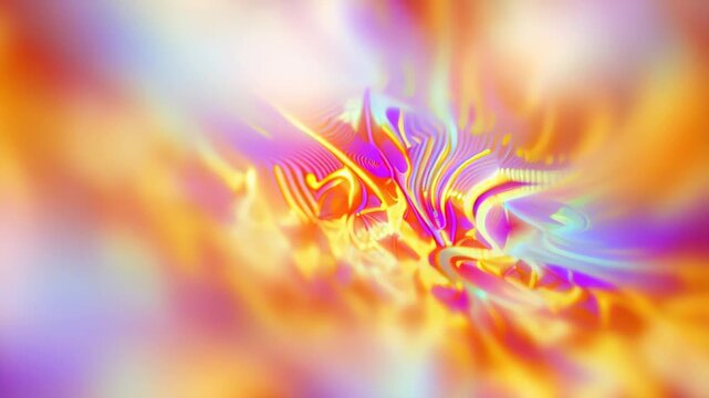 Swirling kaleidoscopic video of vibrant orange, pink and purple shapes forming hypnotic tunnel effect with soft light and fluid motion. Concept of visual stimulation and psychedelic digital art - Powered by Adobe