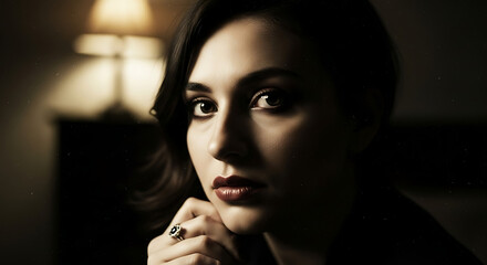 Vintage film look with grain and deep shadows, cinematic color grading