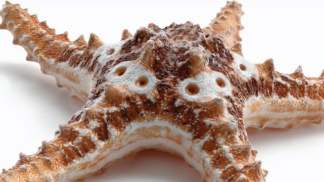 Close-up of a Starfish on White Background.