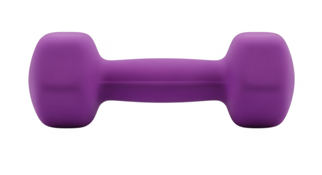 Purple Neoprene Dumbbell Isolated On Black Background