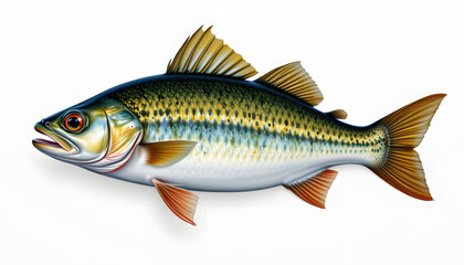 Fototapeta premium Mahseer River Fish Illustration with Tetradic Color Scheme