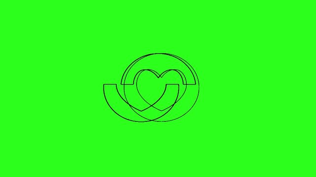 Heart shape icon symbol animation with distortions and glitch effects