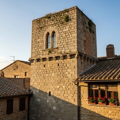 Medieval Tower in Tuscany - A Glimpse of Italian History and Architecture.