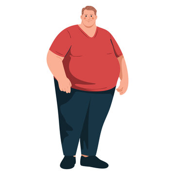 Obese man clip art vector illustration perfect for cartoon character design health awareness or social theme creative isolated artwork educational visuals
